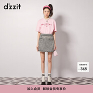 DZZIT地素半裙春秋新款小香風(fēng)千鳥格半身裙短裙女 黑色 M