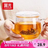 富光花茶杯 男女士茶水分離杯子 雙層辦公泡茶玻璃杯帶把高硼硅水杯