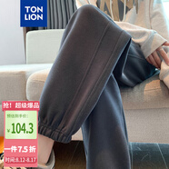 唐獅（TonLion）2024女束腳顯瘦休閑側(cè)拼衛(wèi)褲WP 無絨款/深灰 L 