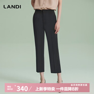 藍地（LANDI）[百搭經(jīng)典]LANDI煙墨黑氣質(zhì)修身直筒正裝褲西裝褲夏新品 煙墨黑 2XL