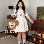 她及其他新款夏季甜美可愛(ài)風(fēng)海軍領(lǐng)蝴蝶結條紋收腰花苞裙連衣裙大碼多巴胺 海軍風(fēng)甜美短裙 均碼 3xl120-150