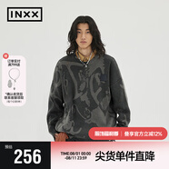 英克斯（inxx）ALLPICK 潮牌圓領(lǐng)潮牌街頭套頭針織衫男鏤空破洞圓領(lǐng)毛衣情侶裝 灰色 M