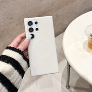 三星（SAMSUNG）S23FE液態(tài)果凍磁吸手機殼S24Plus防摔保護套 果凍白色【磁吸款】 三星S25