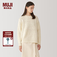 無(wú)印良品（MUJI） Labo 女式 羊毛 圓領(lǐng)毛衣 女款冬季 女裝 針織衫 AF02AA4A 米白色 L (165/88A)