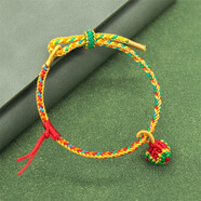 bhiodha品質端午節(jié)五彩繩手鏈手工編織兒童刺繡虎頭粽子香包吊墜五 福粽端午長命縷兒童通用