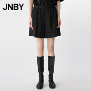 JNBY/江南布衣25夏新品羊毛休閑褲女寬松短褲闊腿褲5P5E11600 001/本黑 XL