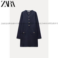ZARA2025季新款女裝針織迷你長(cháng)袖圓領(lǐng)百搭簡(jiǎn)約連衣裙214227官方正品 藍色 (165/84A) S