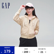 Gap女裝春秋L(fēng)OGO連帽法式圈織軟衛(wèi)衣外套402167 米黃色 M (165/84A)亞洲尺碼