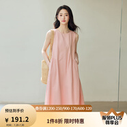 茵曼歐若風(fēng)無袖背心連衣裙2025夏季法式度假寬松松弛感純棉小黑裙 珍珠粉 M