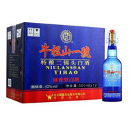 牛欄山牛欄山二鍋頭一號特釀42度藍瓶500ml*12瓶整箱裝 清香型純糧白酒 42度 500mL 12瓶 牛欄山藍瓶一號
