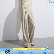 三彩2025夏季新款涼涼褲松緊高腰休閑長(zhǎng)褲闊腿褲山本褲M(mǎn)