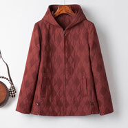 甘甘的世界2025秋季新款時(shí)尚休閑中年上衣短款外套洋氣甘夫人女風(fēng)衣 洋紅 L 適合100-125斤