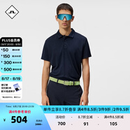 金林德伯格（J.Lindeberg）商場同款夏季新款GOLF運動提花短袖polo衫翻領(lǐng)T恤男52423Z027進口 KDW幾何海軍藍 L