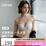 ubras兩穿肩帶可拆卸小胸聚攏抹胸無(wú)肩帶內衣女文胸胸罩防滑椰青灰A80