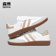森馬SENMA/男女鞋2025年春季新款板鞋小白鞋百搭網(wǎng)紅老爹鞋休閑鞋 杏色 hy2420-8米情侶 44
