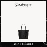 YSL圣羅蘭 女士TOY SHOPPING SAINT LAURENT迷你鱷魚紋壓印皮革手袋 黑色 U