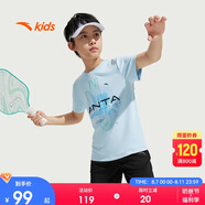 安踏兒童裝運(yùn)動(dòng)套裝男童短袖T恤短褲兩件套2025夏套裝A52527720