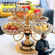 羅威奢品 ROWILUX德國(guó)品質(zhì)果盤歐式水晶玻璃多層家用客廳茶幾創(chuàng)意輕奢零食糖果盤 大號(hào)可旋轉(zhuǎn)果盤
