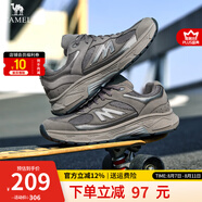 駱駝（CAMEL）男鞋子男2025新款跑步運動鞋女【駱駝1930M】網(wǎng)面透氣戶外休閑鞋 G15S852092 元祖灰 男 44