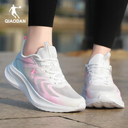 喬丹女鞋運動(dòng)鞋女冬季新款網(wǎng)面透氣休閑輕便軟底慢跑鞋女簡(jiǎn)約百搭鞋子 喬丹白/閃亮粉 40