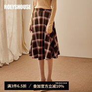 ROEYSHOUSE羅衣優(yōu)雅大擺格子半身裙秋裝新款職業(yè)知性氣質(zhì)中長裙子00798 花色 M