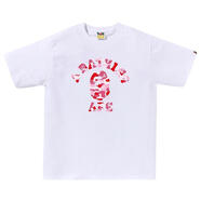 A BATHING APE男士潮流ABC迷彩學(xué)院風(fēng)短袖T恤 white / pink 均碼 |XL