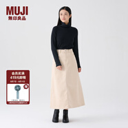 無(wú)印良品（MUJI）女式 木棉混 燈芯絨 A字裙 中長(cháng)款半身裙子女款 美拉德 BE11CC3A 象牙色 XL 165/74A