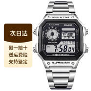 CASIO手表簡約復古ins風學生小方塊十年電力多功能電子表戶外運動手表 AE-1200WHD-1A (十年電力)