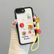 佩諾蘋(píng)果6/7/8Plus手機殼iPhone 6s/6保護套SE2全包防摔男女款潮卡通可愛(ài)個(gè)性軟外殼毛絨公仔 【本博皮紋公仔】m豆+掛繩 蘋(píng)果7plus/8plus版本