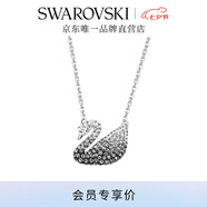 施華洛世奇（SWAROVSKI）Swan優(yōu)雅天鵝項(xiàng)鏈女吊墜輕奢小眾送女友畢業(yè)禮物女 黑白漸變色(大)5614103