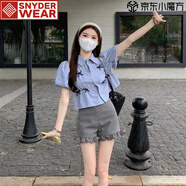 SNYDER WEAR2025年夏季新款女套裝一整套學(xué)院風(fēng)顯瘦減齡襯衫短褲兩件套套裝女 套裝 露肩襯衫+花邊短褲 S 建議90斤以?xún)?
                                         title=