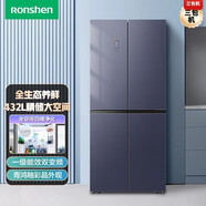 容聲Ronshen/ BCD432WD11FPC一級變頻十字玻璃門風(fēng)冷無霜冰箱 BCD432WD11FPC青鴻釉