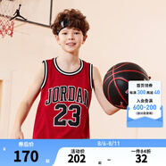 NIKE JORDAN 耐克AJ童裝男童23號(hào)籃球服背心2025夏季網(wǎng)眼透氣兒童衣服 杰斯特紅 150 /72 【建議身高140-152cm】