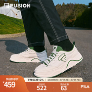 FILA FUSION斐樂潮牌男鞋章昊同款帆布鞋2025夏新款50-50運動休閑鞋 奶白/深森林綠-GF 44