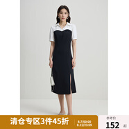 獨(dú)束【束型系列】大碼郁金裙雙版型拼接連衣裙女新款顯瘦氣質(zhì)裙子 梨形加長-短袖版 L (尺碼：2) 拍前和客服確認(rèn)尺碼