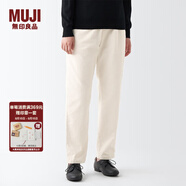 無(wú)印良品 MUJI 女式 燈芯絨輕便褲休閑褲秋冬季 純棉全棉 BEE06C2A 米白色 S