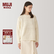 無(wú)印良品（MUJI） Labo 女式 羊毛 圓領(lǐng)毛衣 女款冬季 女裝 針織衫 AF02AA4A 米白色 L (165/88A)