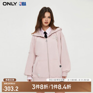 ONLYNBA聯(lián)名款休閑連帽開衫寬松衛(wèi)衣女|12419R006 C19 季淺粉色 M (165) 84A