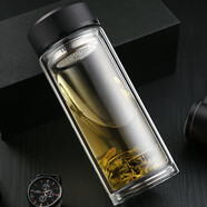 富光拾喜雙層玻璃杯防燙茶杯直身商務(wù)車(chē)載便攜帶濾網(wǎng)大容量辦公杯子800ml