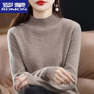 羅蒙（ROMON）百搭羊毛衫針織衫女半高領(lǐng)套頭秋冬新款寬松內搭軟糯羊絨毛衣長(cháng)袖 原駝色 【甄選品質(zhì)】 2XL 135-155斤