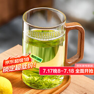雅集加厚耐熱玻璃杯月牙茶隔大容量豪飲杯800ml帶把男士過(guò)濾泡茶水杯