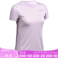 迪卡儂（DECATHLON）速干T恤男女運動(dòng)戶(hù)外健身寬松快干吸汗跑步短袖QUMM MH100 女款-薰衣紫 S