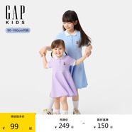GAP【大小童同款】女童2025夏季新款polo短袖連衣裙兒童裝766476