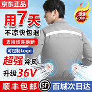 璽樊夏季降溫空調(diào)服帶風(fēng)扇的衣服工地充電制冷薄款工作服勞保服工裝男 2風(fēng)扇灰色1件36V2000萬配件1套 XL 【130-145斤】