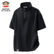 大嘴猴（paul frank）美式潮牌POLO衫男夏季薄款新款立領(lǐng)寬松休閑運動體恤衫上衣 黑色 【官方正品】 XL 【建議135-155斤】