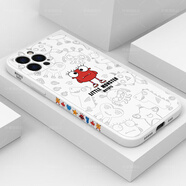 軒睿 蘋(píng)果13手機殼鏡頭全包防摔創(chuàng  )意卡通新iPhone13pro保護套max液態(tài)硅膠軟外殼 蘋(píng)果13promax 白色【小怪獸】
