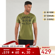 LONSDALE龍獅戴爾男士短袖t恤時(shí)尚休閑百搭印花套頭衫卡其七夕情人節(jié)禮物 卡其色 S (UK)