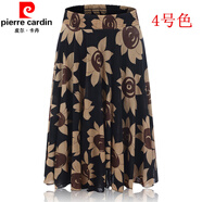 皮爾卡丹中老年人冰絲半身裙夏季廣場舞長裙大碼媽媽裝松緊腰女式半截裙子 4號色 均碼 【建議90-150斤】