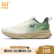 361度男鞋運動(dòng)鞋秋季新款361度男穩定跑鞋 西米色/野外綠 39