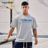 TOMATOPAPAWalker ShopTOMATOPAPA夏短袖T恤網(wǎng)面透氣網(wǎng)孔寬松健身運(yùn)動(dòng)訓(xùn)練體 灰白色 S